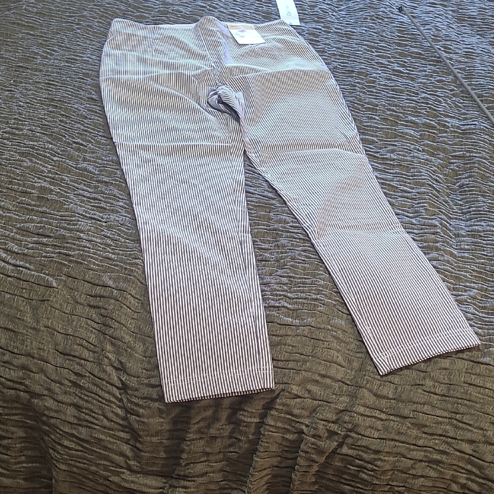 Calvin Klein Stretch Striped Pants - Tapered Leg Size 8 BNWT